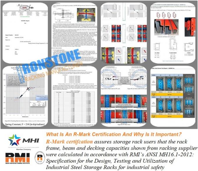 RMI/AS4084 certificou o sistema resistente da cremalheira da pálete para a solução industrial do armazenamento