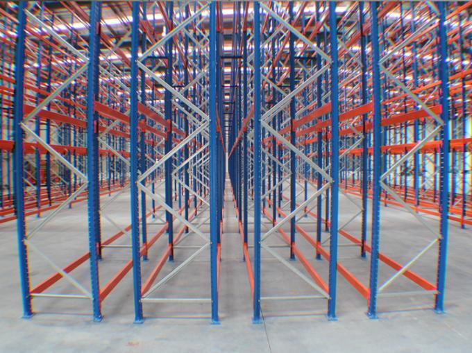 Sistema profundo do racking da pálete do dobro industrial do armazenamento do alto densidade do armazém